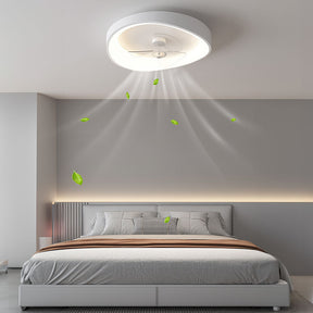 Modern Minimalism Iron White Design Ceiling Fan With Light