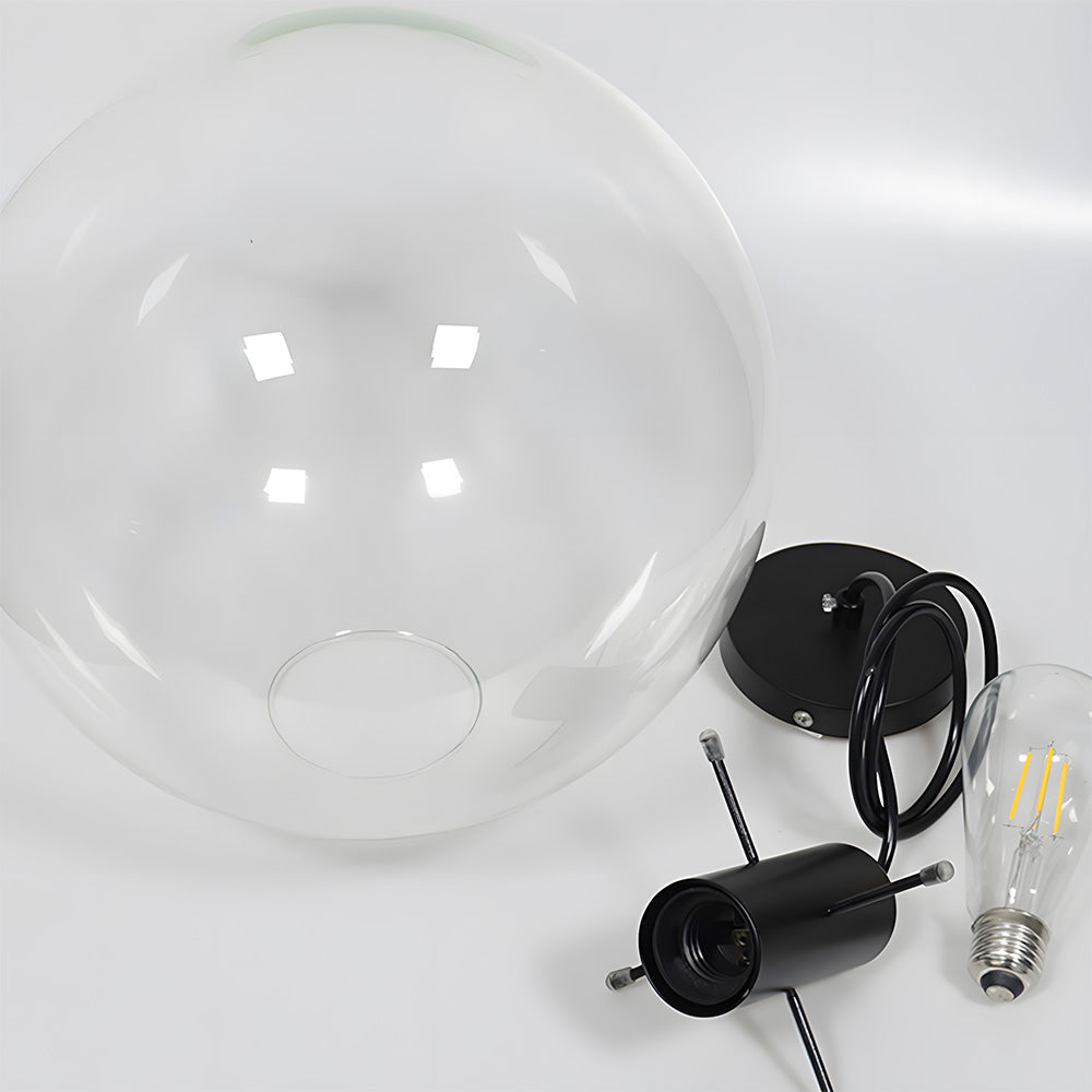 Industrial Vintage Transparent Glass Island Pendant Lights