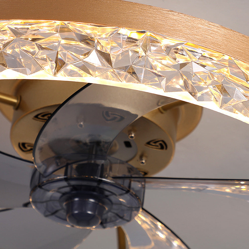 Modern Round Hardware Ceiling Fan With LED Light