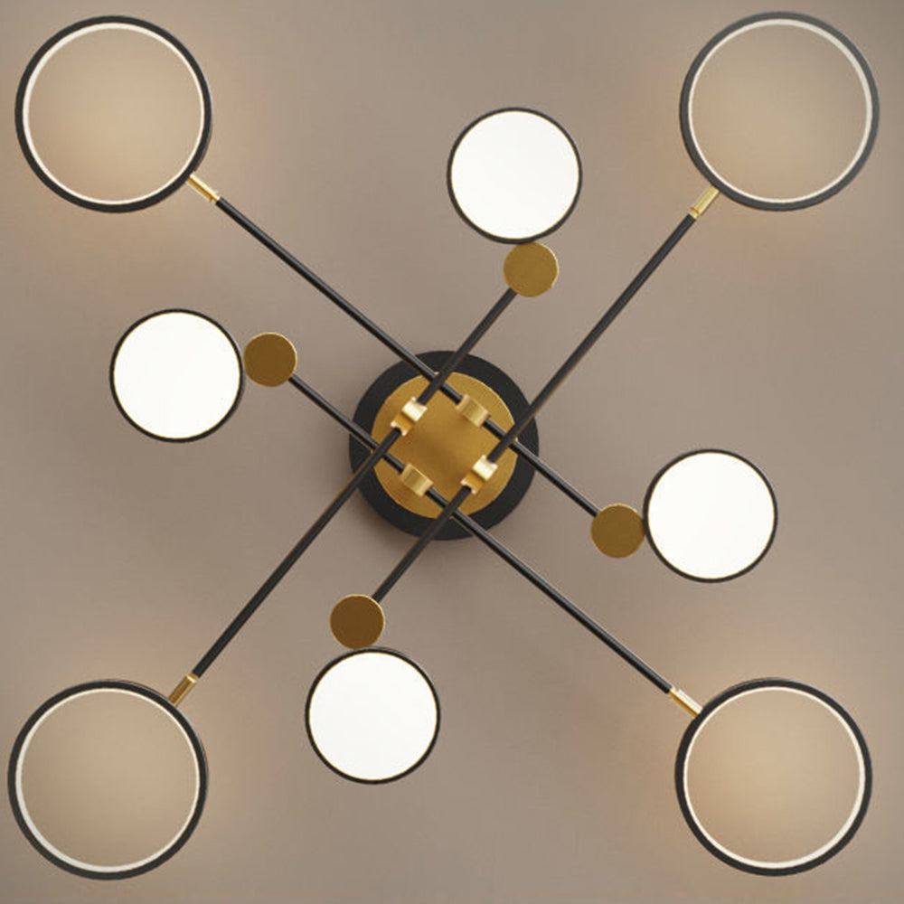 Multi Rings LED Gold and Black Bedroom Ceiling Light