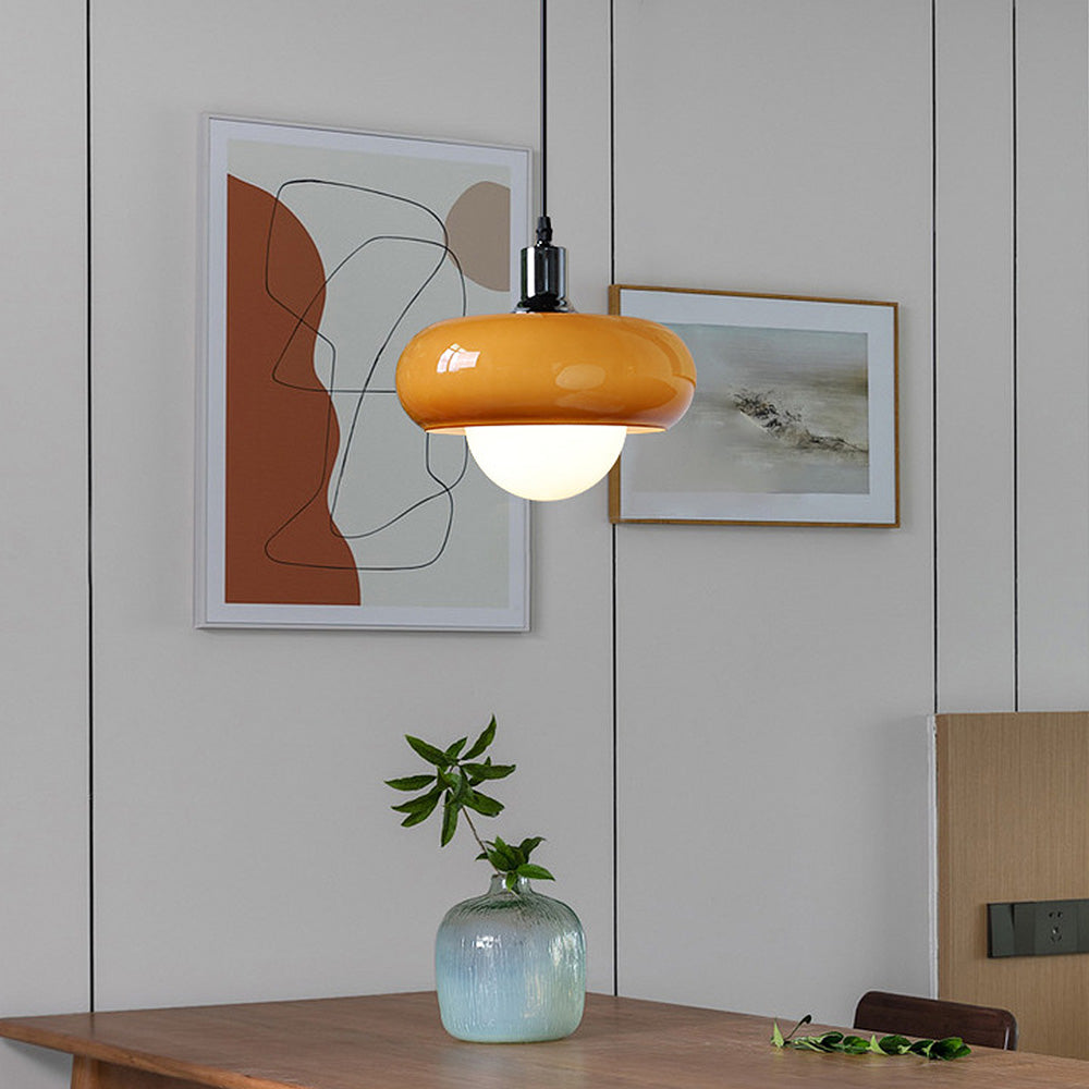 Bauhaus Dome Simple Coffee Glass Pendant Light