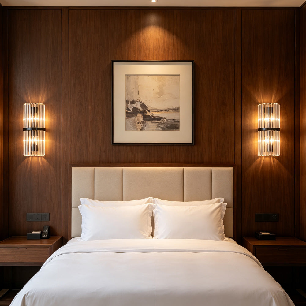 Set of 2 Stylish Stainless Steel Luxurious Indoor Bedroom Wall Lights