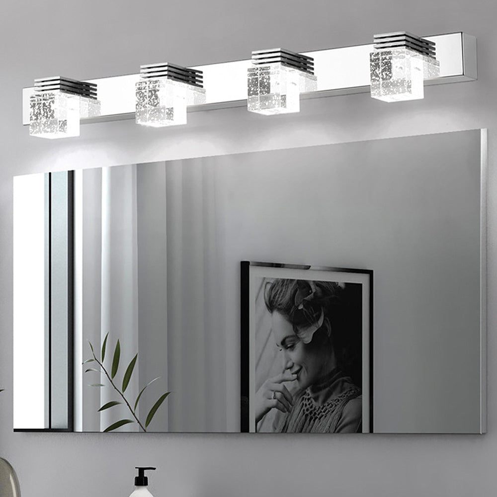 Simple crystal Square Mirror Bathroom Wall Lighting