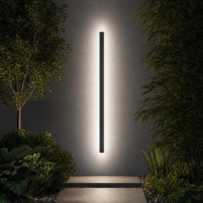Modern Minimalist Black LED Linear Outdoor Wall Lamp