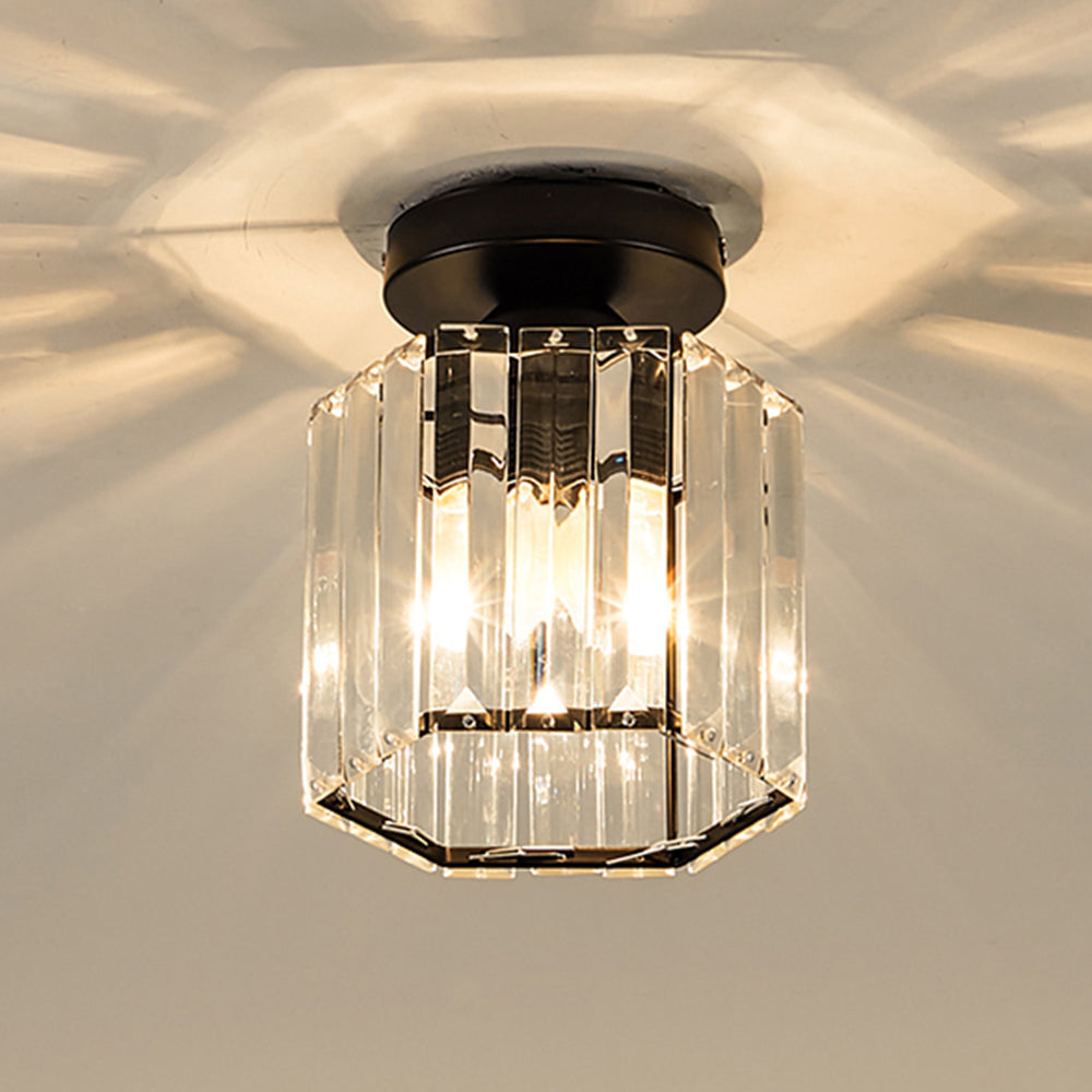 Modern Crystal Semi Flush Ceiling Light For Hallway