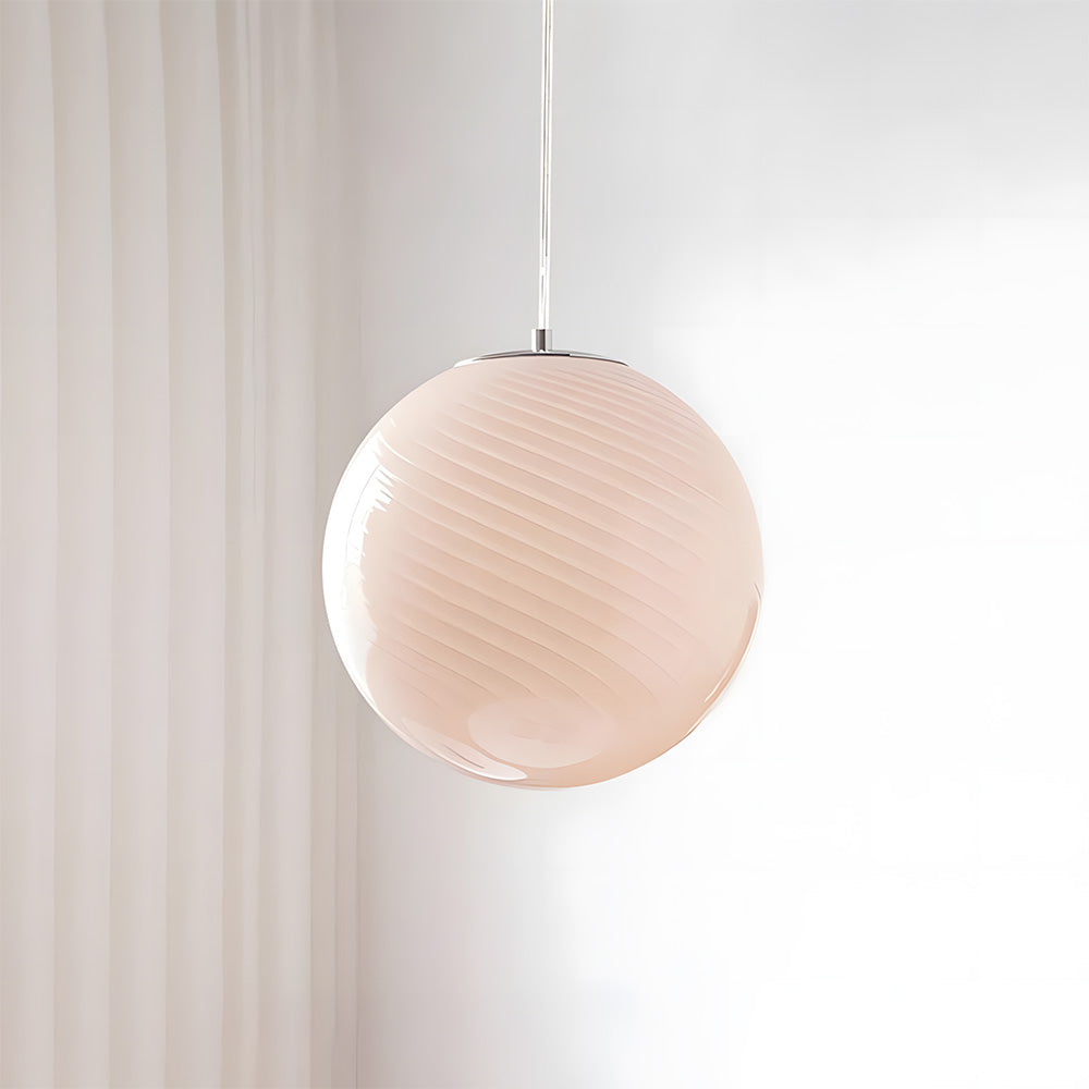 Art Deco Candy Pendant Light with Glass Shade