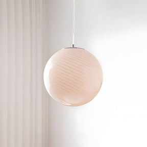 Art Deco Candy Pendant Light with Glass Shade