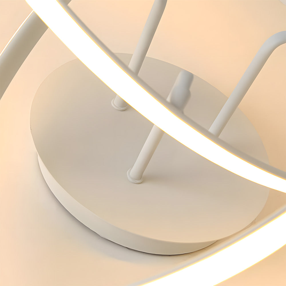 Modern LED Spiral Semi Flush Mount Ceiling Light for Living Room Hallway Kitchen