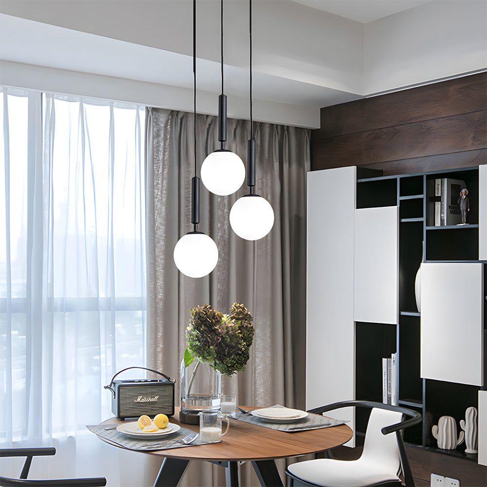 Modern Glass Pendant Light, Kitchen Dining Room Hanging Lampshade