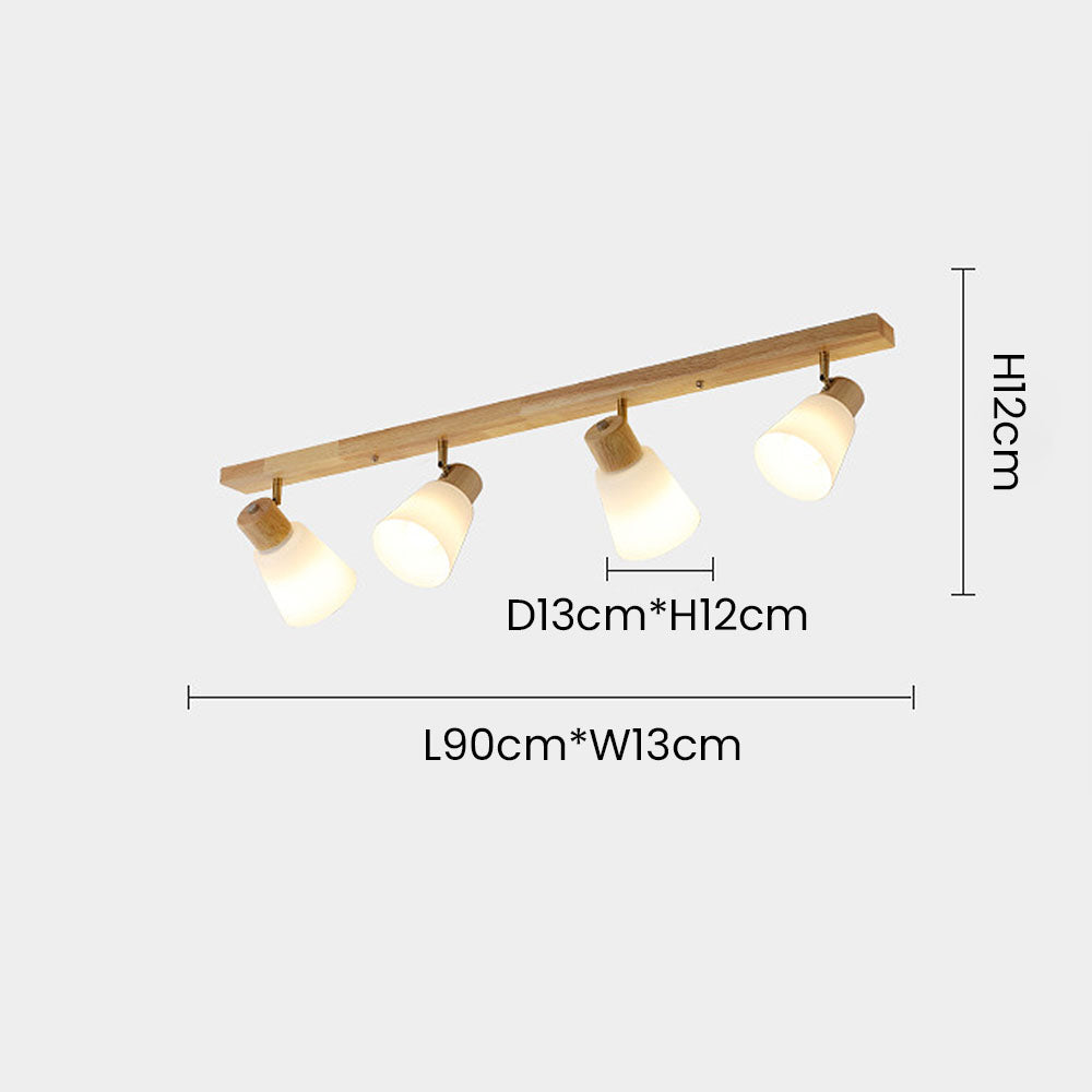 Modern Rotatable Wood Minimal Decor Track Lighting For Hallway