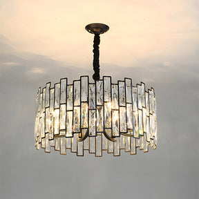 Modern Gold Tiered Crystal Chandelier - Luxury Fringe Glass Pendant Light for Dining Room, Foyer