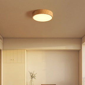 Nordic Wood LED Flush Mount Ceiling Light Minimalist Lamp for Bedroom