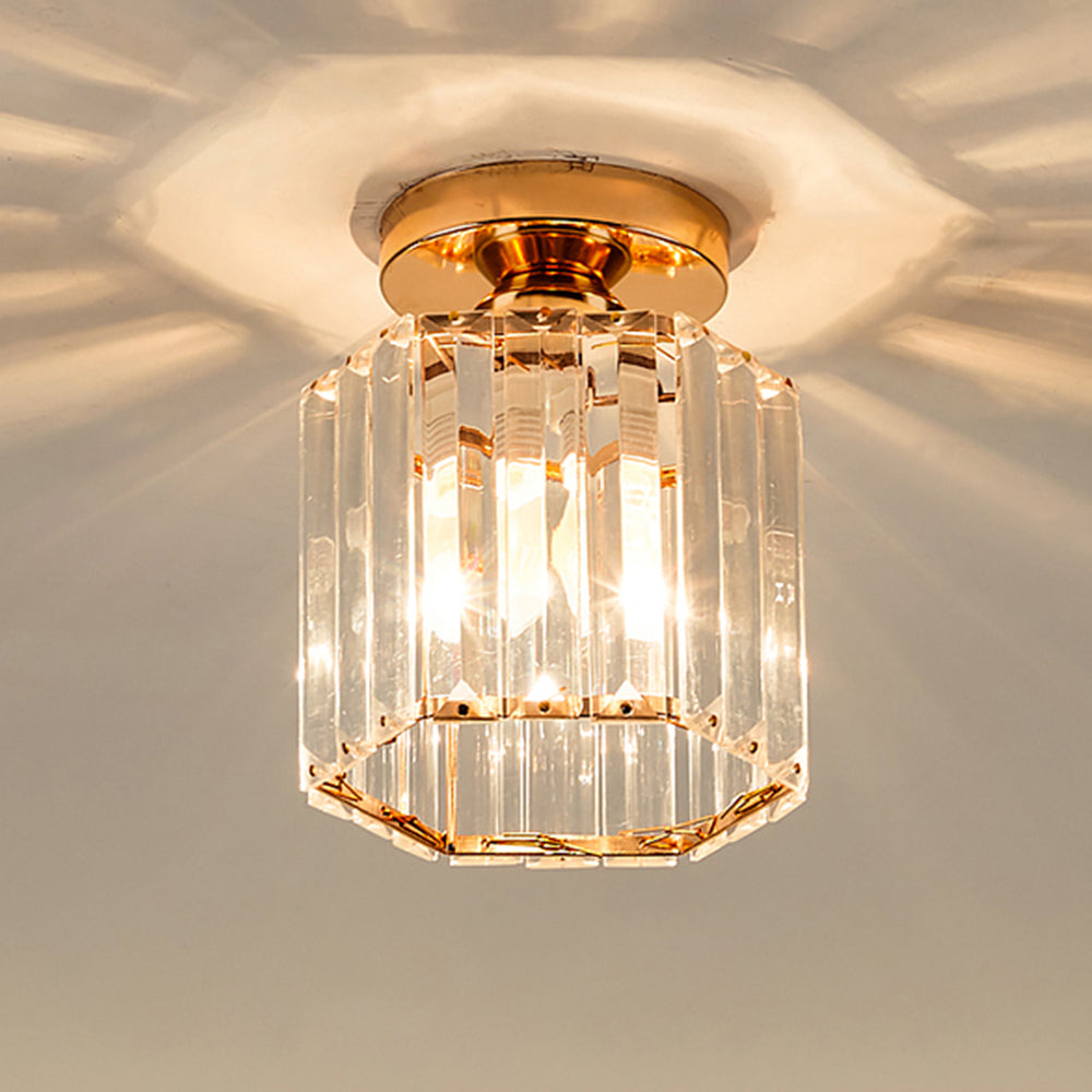 Modern Crystal Semi Flush Ceiling Light For Hallway