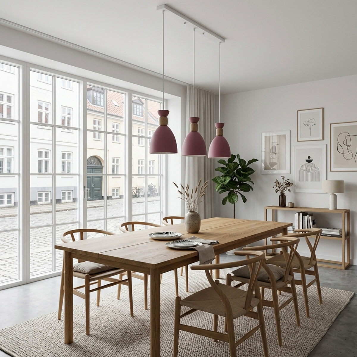 Nordic Wooden Metal Pendant Light Fixture for Kitchen Island