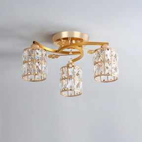 Modern Crystal Ceiling Light Chandeliers, Semi Flush Ceiling Lights for Hallway Living Room