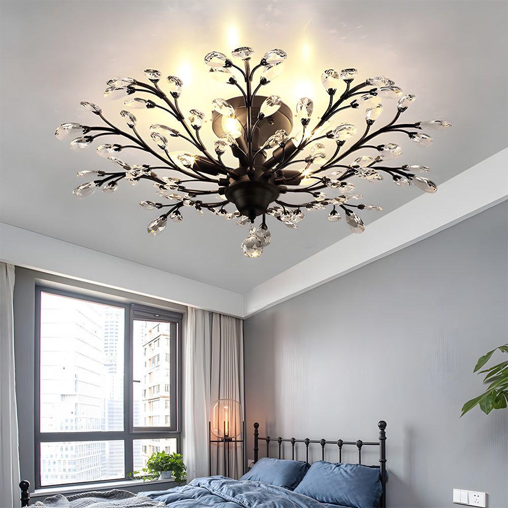 K9 Clear Crystal Chandelier Ceiling Light for Living Room