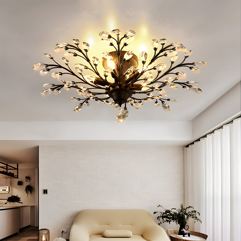 K9 Clear Crystal Chandelier Ceiling Light for Living Room