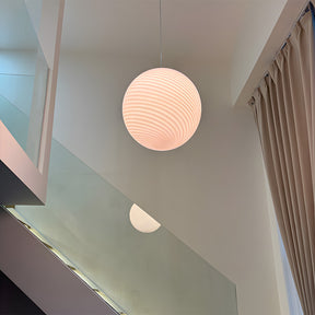 Art Deco Candy Pendant Light with Glass Shade