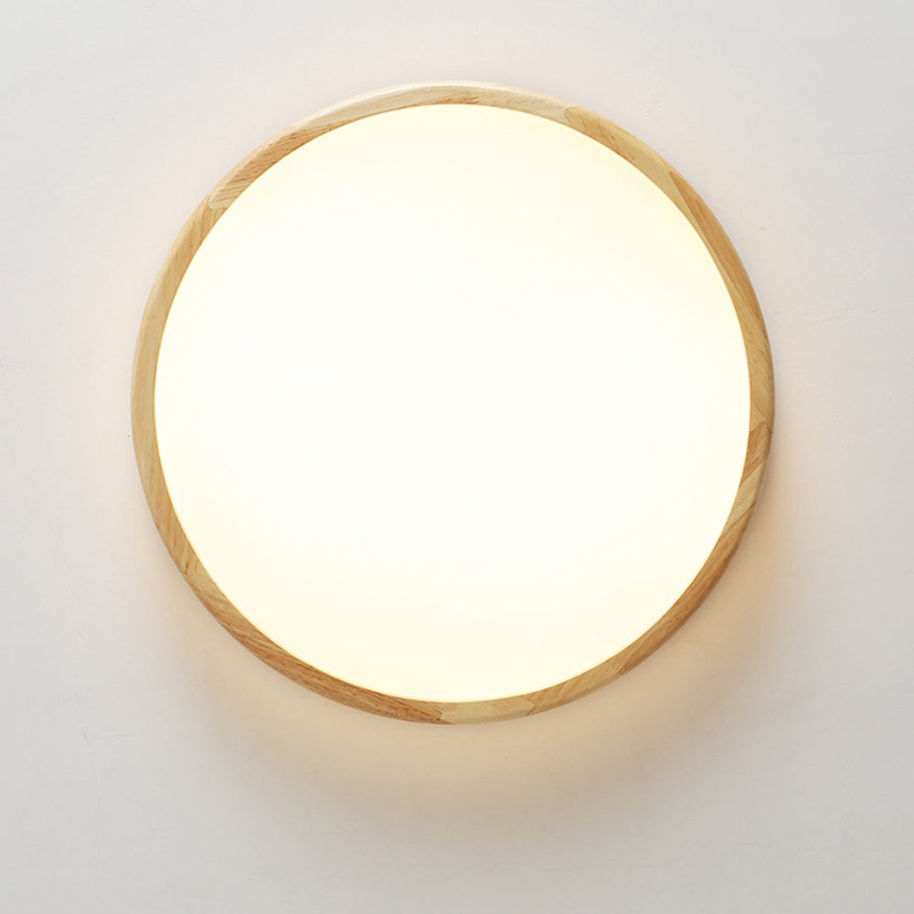 Simple Wood Round Bedroom LED Ceiling Light