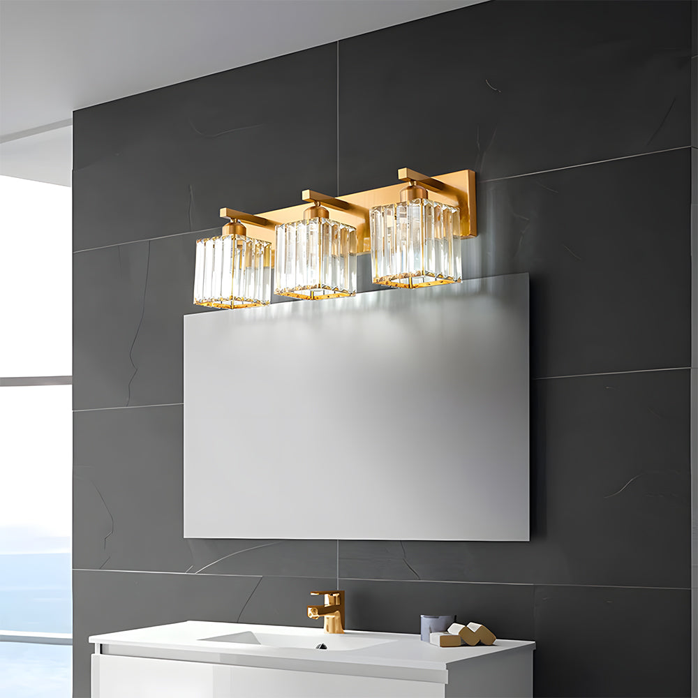 Modern Vanity Lights Fixtures Crystal Glass Wall Sconces