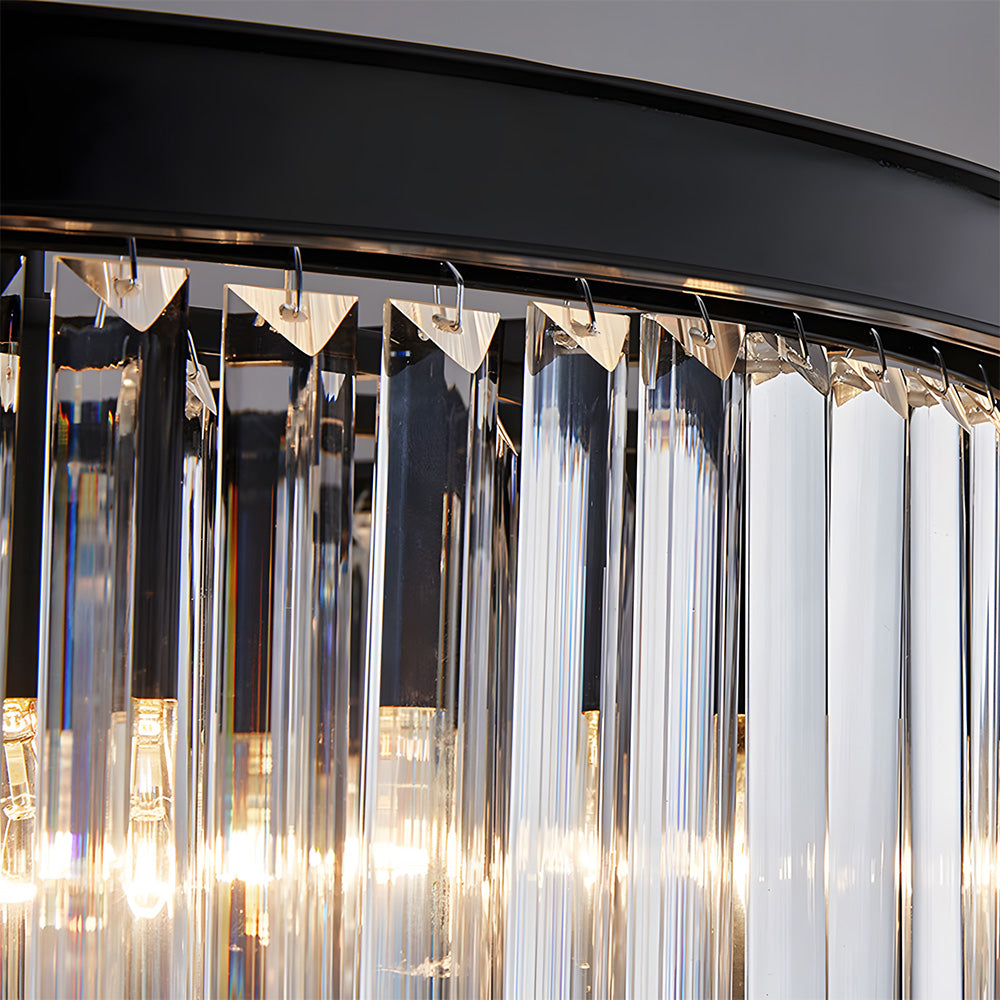 Modern Round Crystal Flush Mount Ceiling Light for Bedroom