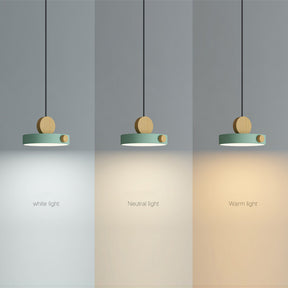 Colorful Simple Wood LED Pendant Lights
