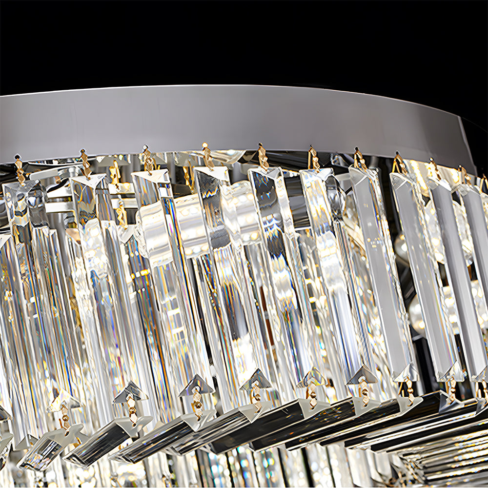Modern Crystal Flush Mount Ceiling Light Fixture For Bedroom Hallway