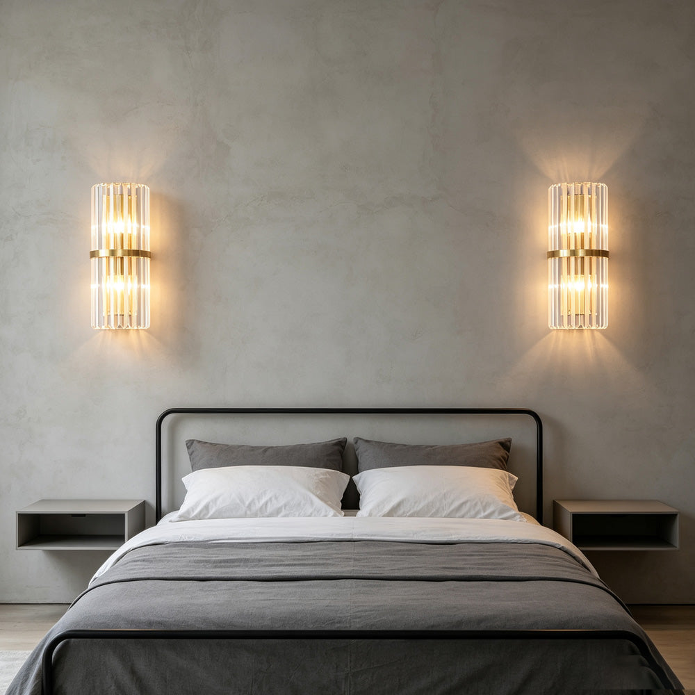 Set of 2 Stylish Stainless Steel Luxurious Indoor Bedroom Wall Lights