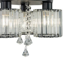 3 -Light Semi-flush Mount Ceiling Light with Cylinder Crystal Shade