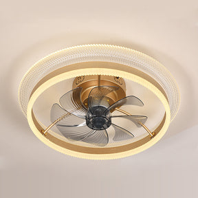 Modern Round Gold Ceiling Fan With Light