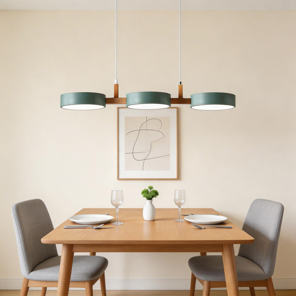 Metal Cylinder 3 Light Pendant Lights over Kitchen Island