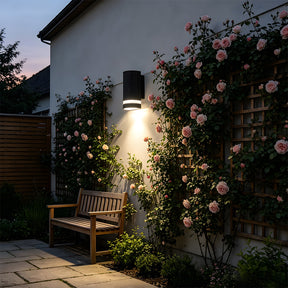 Contemporary IP65 Black Vertical Acrylic Outdoor Wall Lights for Garden Entryway