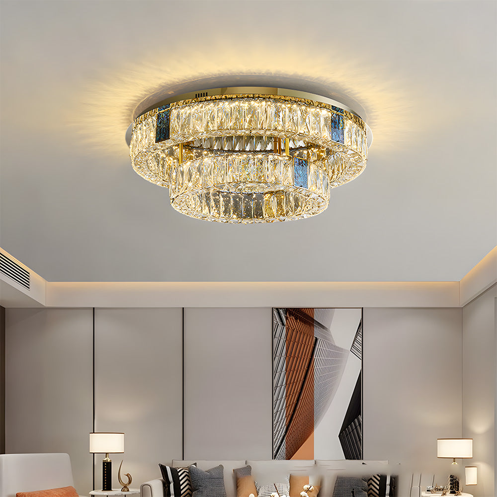 Modern Luxury K9 Crystal LED Flush Mount Ceiling Light
