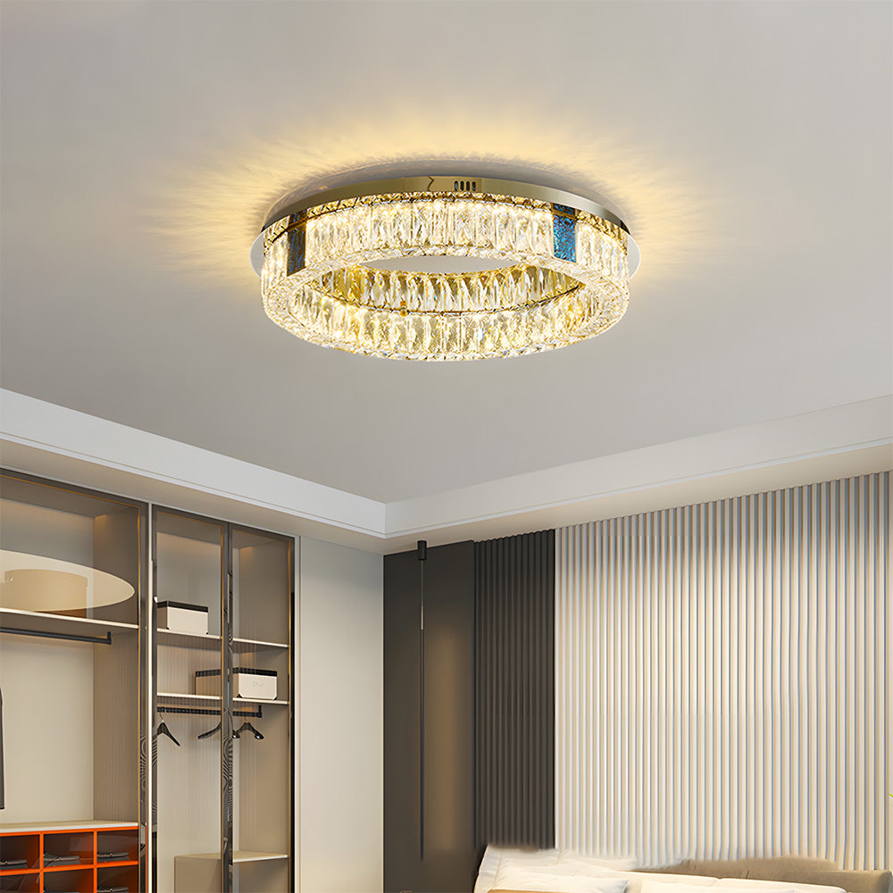 Modern Luxury K9 Crystal LED Flush Mount Ceiling Light
