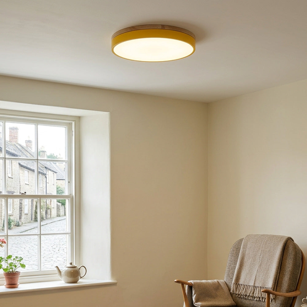 Aria Wood Flush Mount Ceiling Lamp