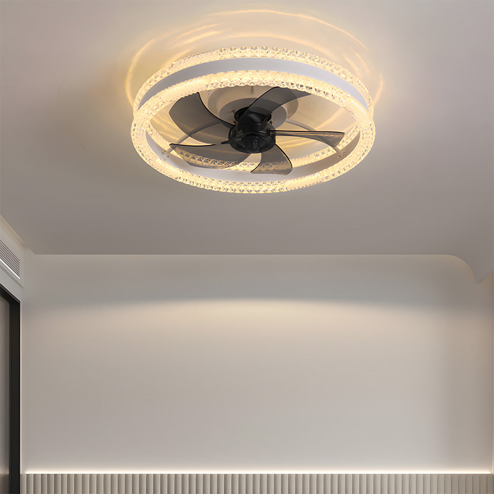LED Dimmable 6-Speed Adjustable Reversible Ceiling Fan Light for Bedroom