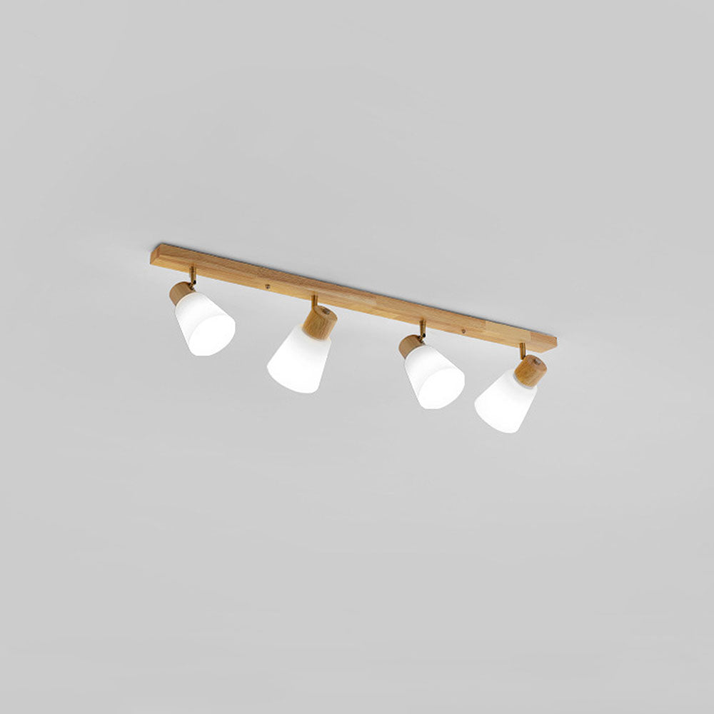 Modern Rotatable Wood Minimal Decor Track Lighting For Hallway