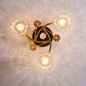 Modern Crystal Ceiling Light Chandeliers, Semi Flush Ceiling Lights for Hallway Living Room