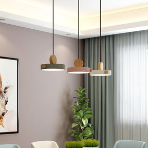 Colorful Simple Wood LED Pendant Lights