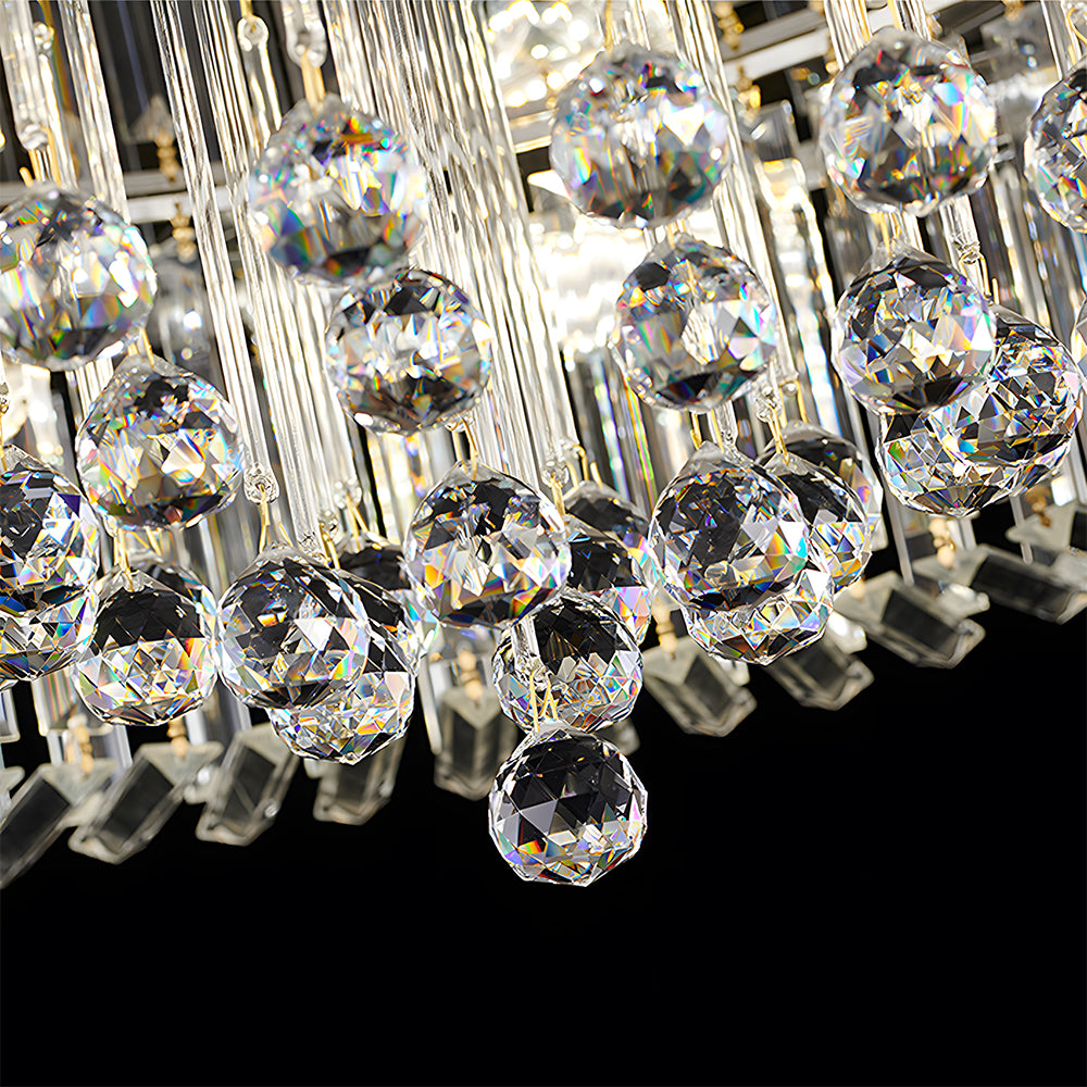 Modern Crystal Flush Mount Ceiling Light Fixture For Bedroom Hallway
