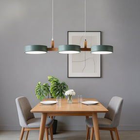 Metal Cylinder 3 Light Pendant Lights over Kitchen Island