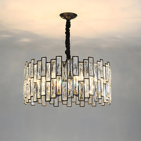 Modern Gold Tiered Crystal Chandelier - Luxury Fringe Glass Pendant Light for Dining Room, Foyer