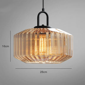 Vintage Striped Glass Pendant Light