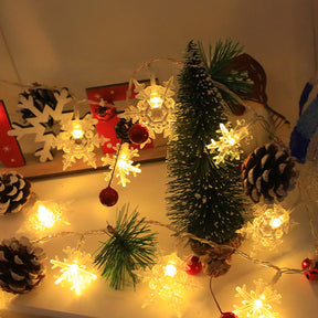 Snowflake Christmas String Lights, Christmas Decoration Lights with Pine Cone 2M 20lights
