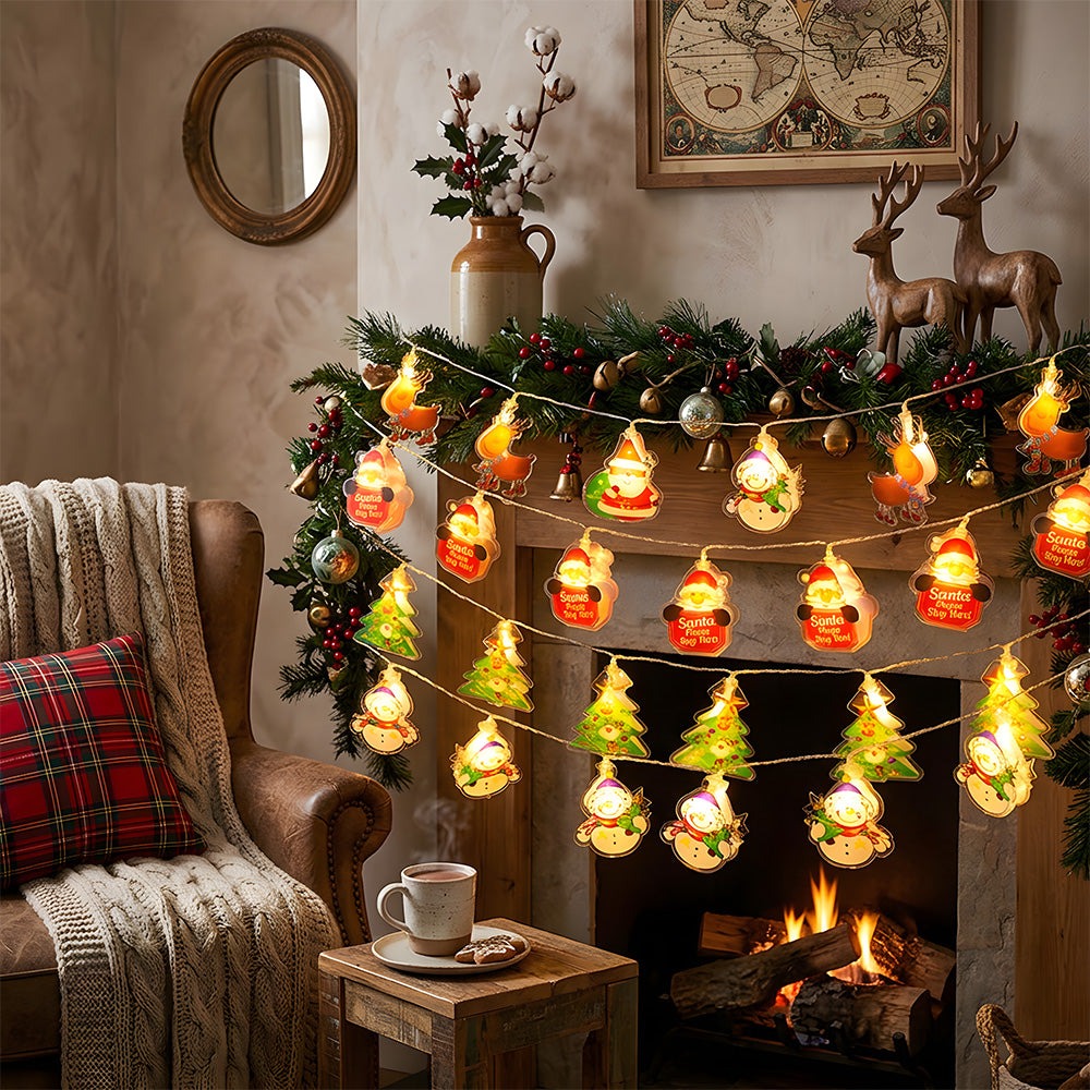 Indoor Decor Father Christmas Battery Powered String Lights