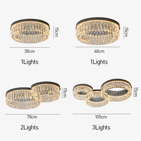 Modern Round Luxury Crystal Flush Ceiling Lights for Living Room