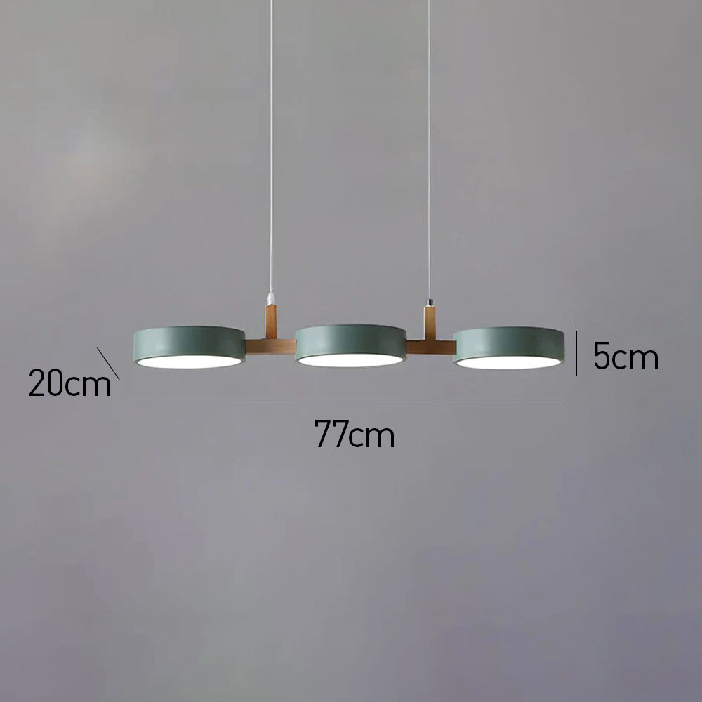 Nordic Pendant Light, 3 Light Colors Changeable, green, 77cm