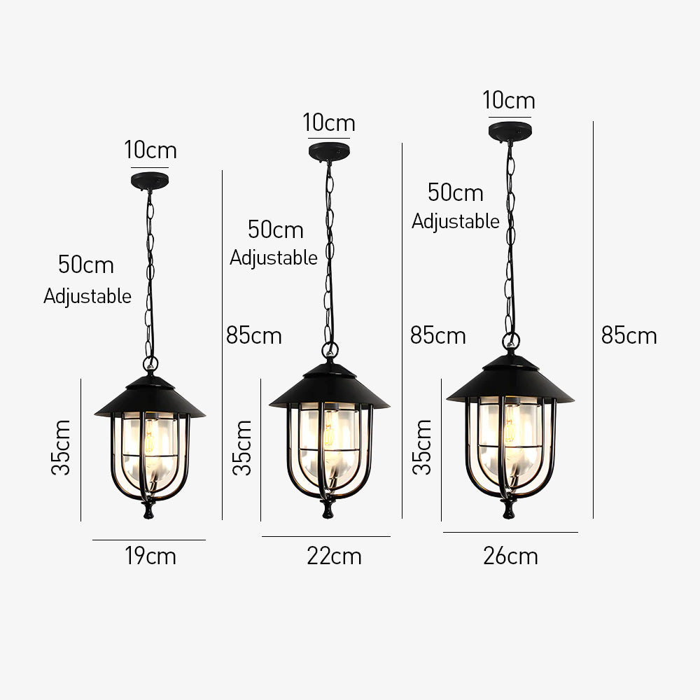 Vintage Outdoor Lantern Pendant Lighting IP65 Waterproof