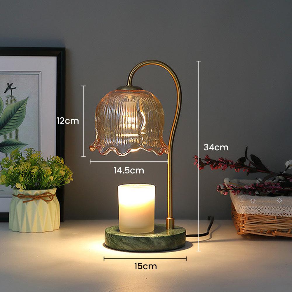 Modern Flower Shape Glass Warming Candle Lamp