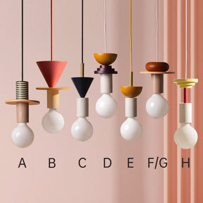 Design Colored Wood Blocks Pendant Light